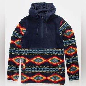 RSQ Navy Blue Aztec Zip-Up Jacket